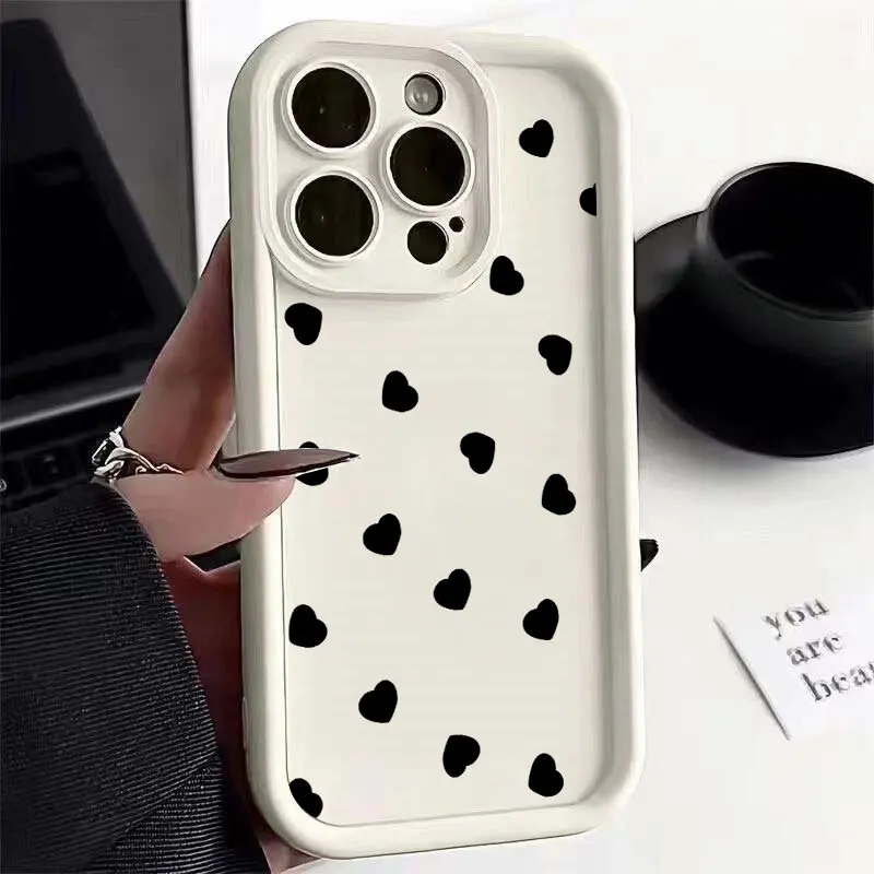 Fashion Love Heart Soft Plating Silicone Cellphone Case