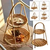 Rattan Imitation Woven Fruit Storage Tray, Dried Fruit Tray, Candy Snack Rack, European-Style, Dry Fruit Bowl, Afternoon Saucer 1