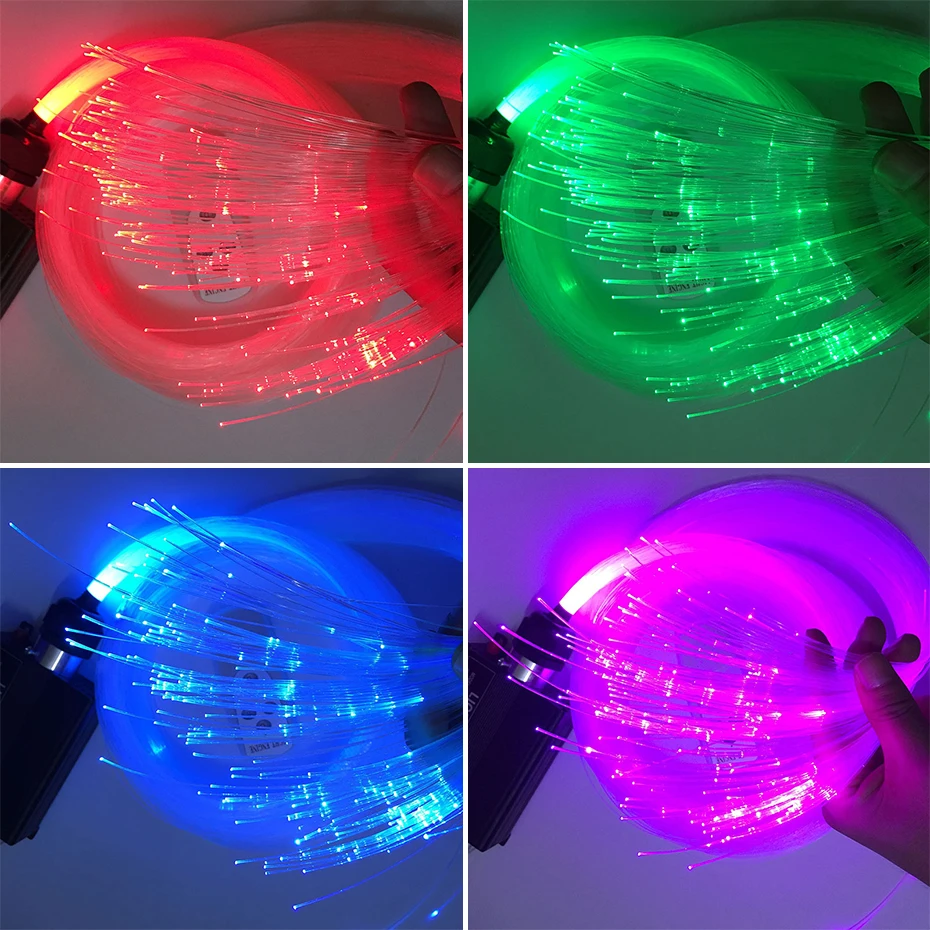 ALIEN LED Optic Lights Star Ceiling Kit Light 16W RGBW 16 Color Changing 300pcs 0.75mm 2M End Glow Optical Fiber Engine Lighting