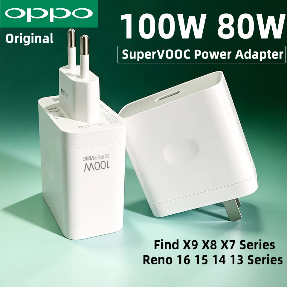 OPPO Supervooc Original 100W/80W Fast Charging Power Adapter (EU/US)