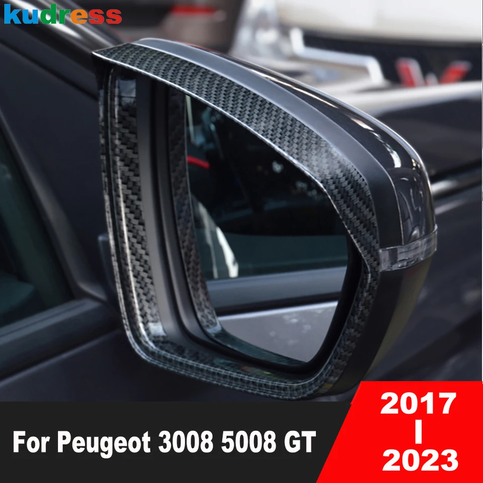Per Peugeot 3008 5008 GT 2017-2020 2021 2022 2023 Carbon Side Door specchietto retrovisore copertura per sopracciglia Trim parapioggia visiera parasole Trim  34