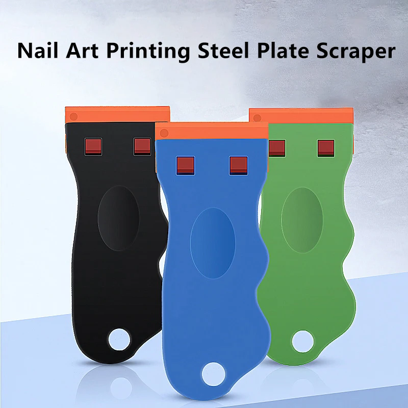 네일 아트 스크레이퍼 프렌치 매니큐어 스탬프 플라스틱 스크레이퍼 이동식 청소 삽 접착제 스티커 네일 아트 액세서리 용 도구