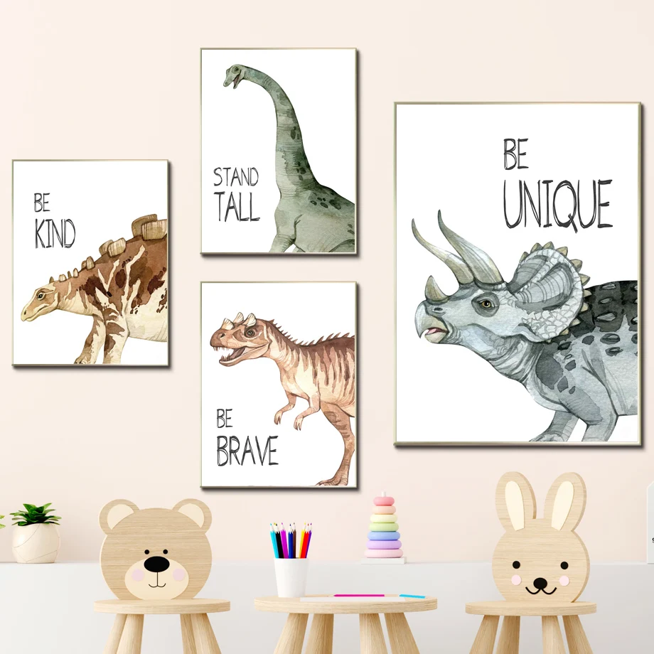 Dinosaur Wall Painting Art Prints