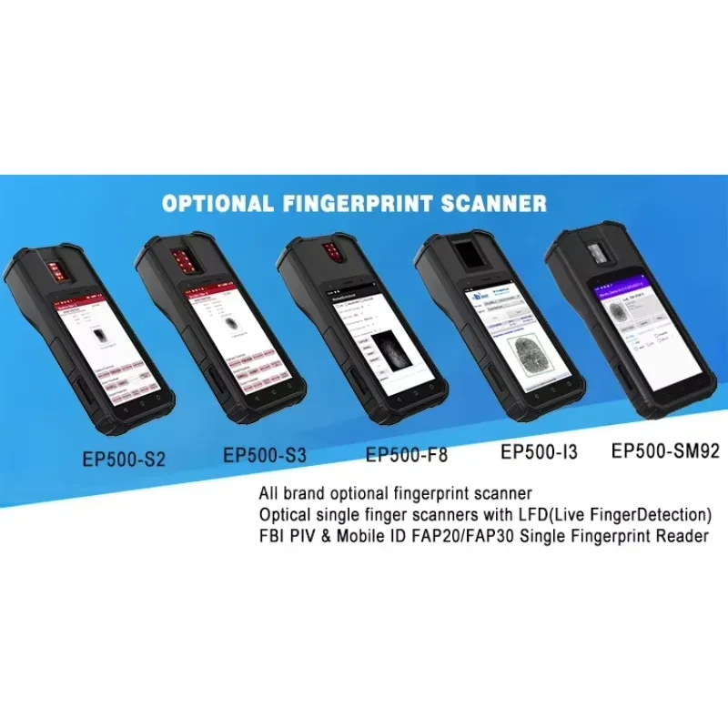 5인치 안드로이드 디지털 NFC 생체 인식 지문 판독기 캡처 장치 휴대용 단말기 4G