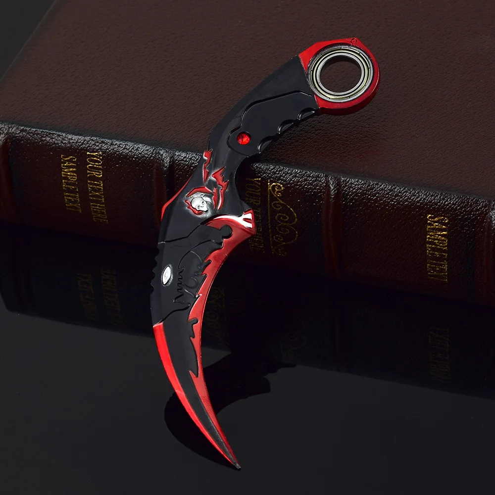 17CM Karambit Game Life and Death Peripheral Weapon Dark Moon Double Thorns Metal Model Knife Sword Ornament Gifts Toys Boys cosplay prop cosplay toy game knife