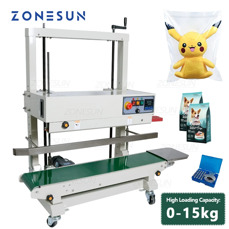 Zonesun Automatic Continuous Vertical Type Sealing Machine Big Plastic