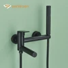 Senlesen Black Bathtub Faucet Wall Mount Bath Shower Set Bathroom Faucets With Handshower Hot Cold Mixer Tap Crane Shower System 1