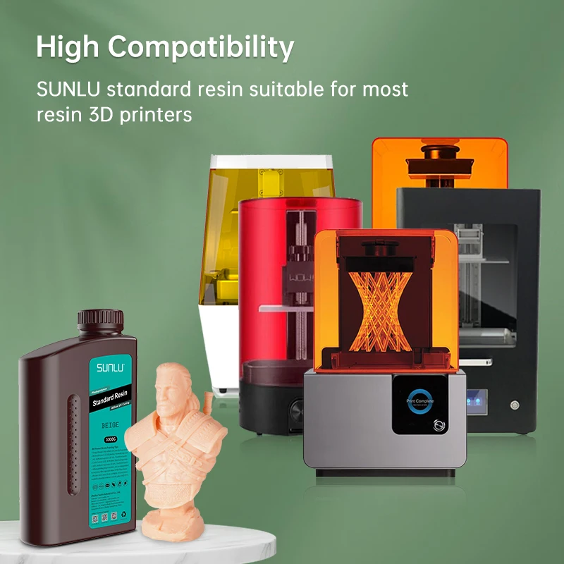 Sunlu-impressora Lcd Resina Padrão Cura Photon Boa Precisão Superfície Lisa Modelo de Baixo Odor Garagem Kits Impressão 405nm 2kg - Imagem 6