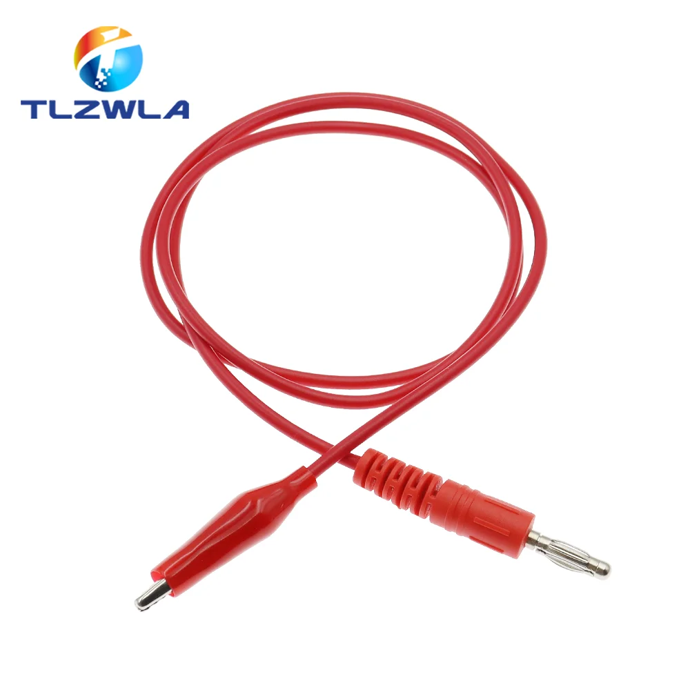 Multi-meter Test Leads Cable Line Wire 100cm 4mm Banana Plug to Alligator Clip Electrical Connector 1PCS alligator clips