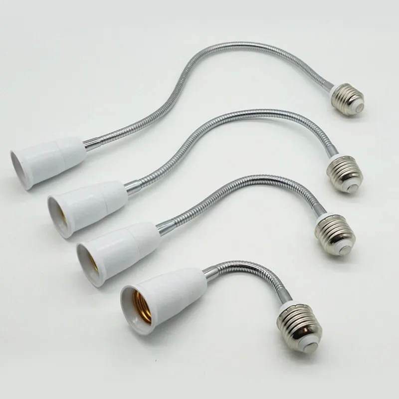20cm-60cm Home Use E27 Screw Lamp Extension Holder LED Light Bulb Accessories Lamp Base Light Socket Adapter Converter Extender