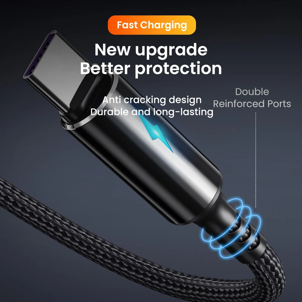 Crouch 25CM USB Type C Cable Micro USB Lightning Cable For iphone Huawei Xiaomi 3A USB C Fast Charging Power Bank Short Cord