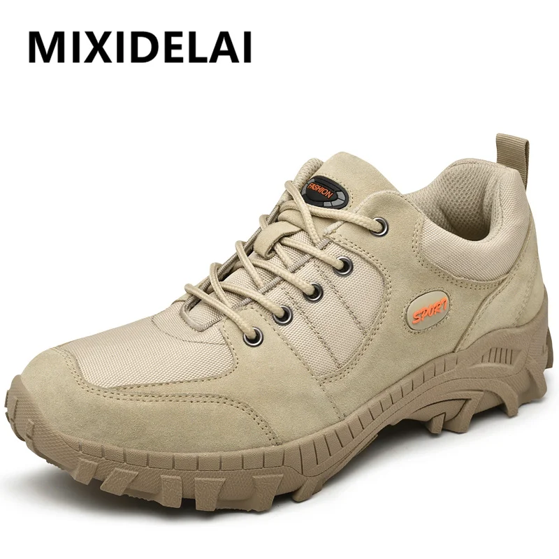 Patchwork Outdoor Sneakers Breathable Men's Casual Shoes Desert Combat Footwear Large Size Non-Slip Hiking Shoes