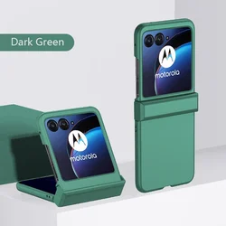 Elegant Slim Hard Shell Shockproof Case with Camera Protection for Moto Razr 50 (Dark Green)