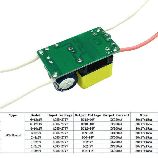 thumbnail image 2 of LED Driver Power Supply 3-10W 300-900mA For COB Spotlight Lighting 2 of 13