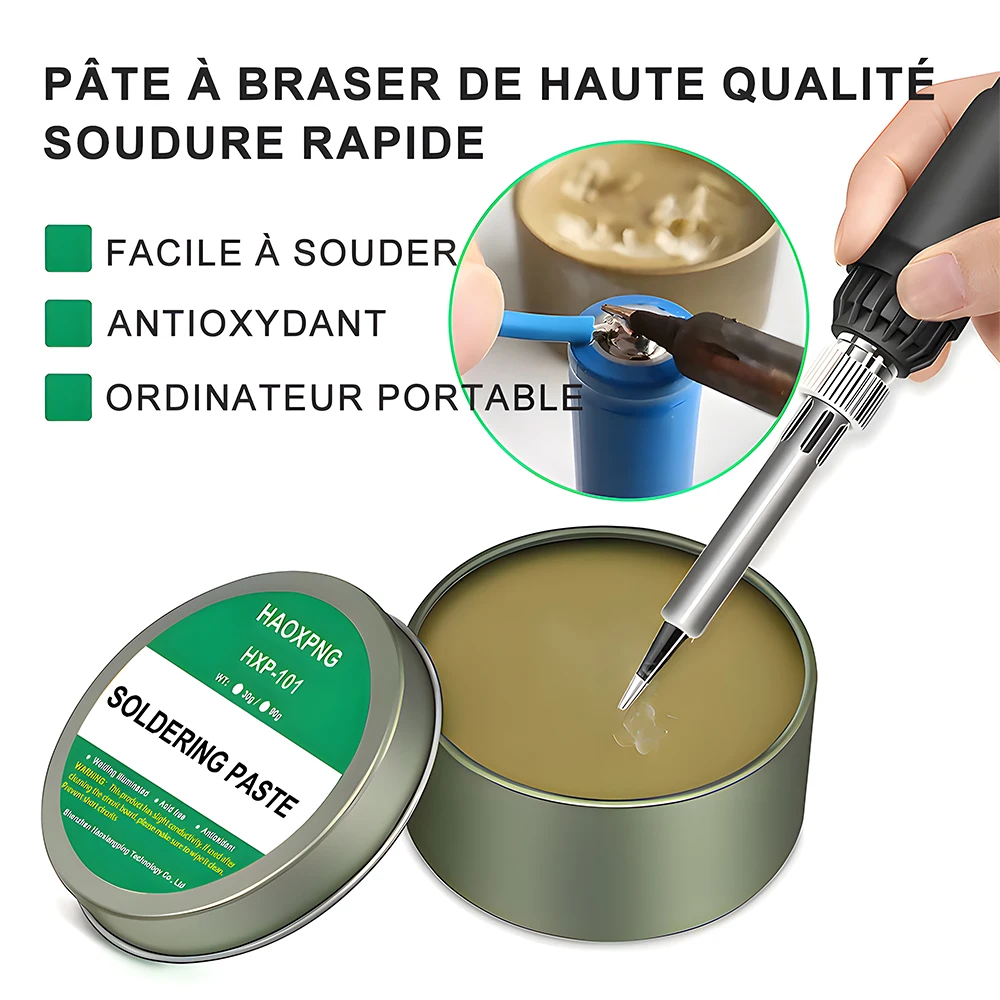 Pâte à souder sans halogène faible acide 30g/90g pour réparation électronique