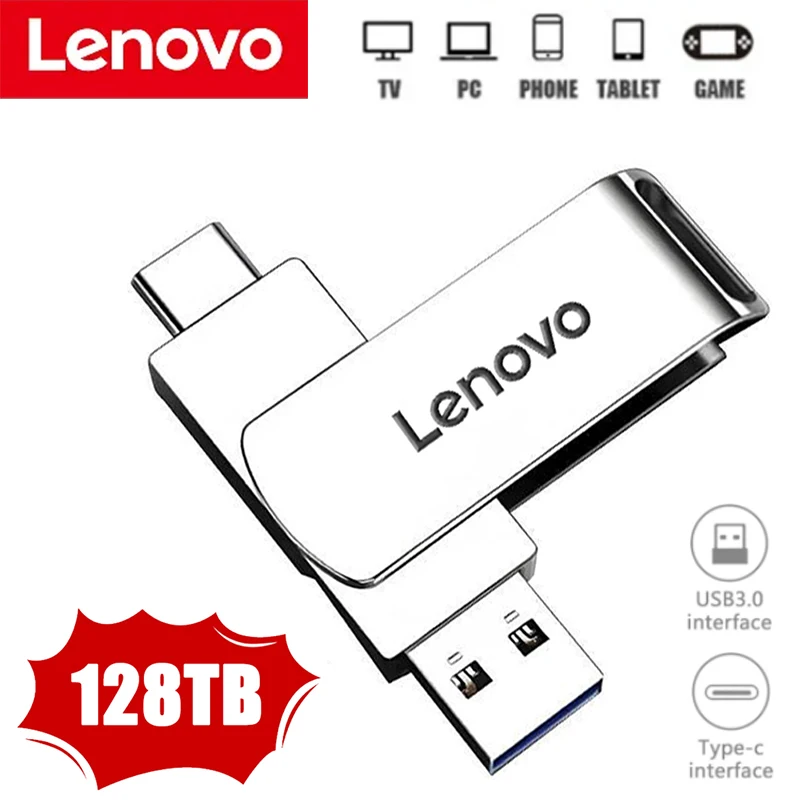 

Высокоскоростной флеш-накопитель Lenovo U Disk 128 ТБ USB 3,0 8 ТБ 4 ТБ переносная металлическая карта памяти SSD флеш-накопитель USB-карта
