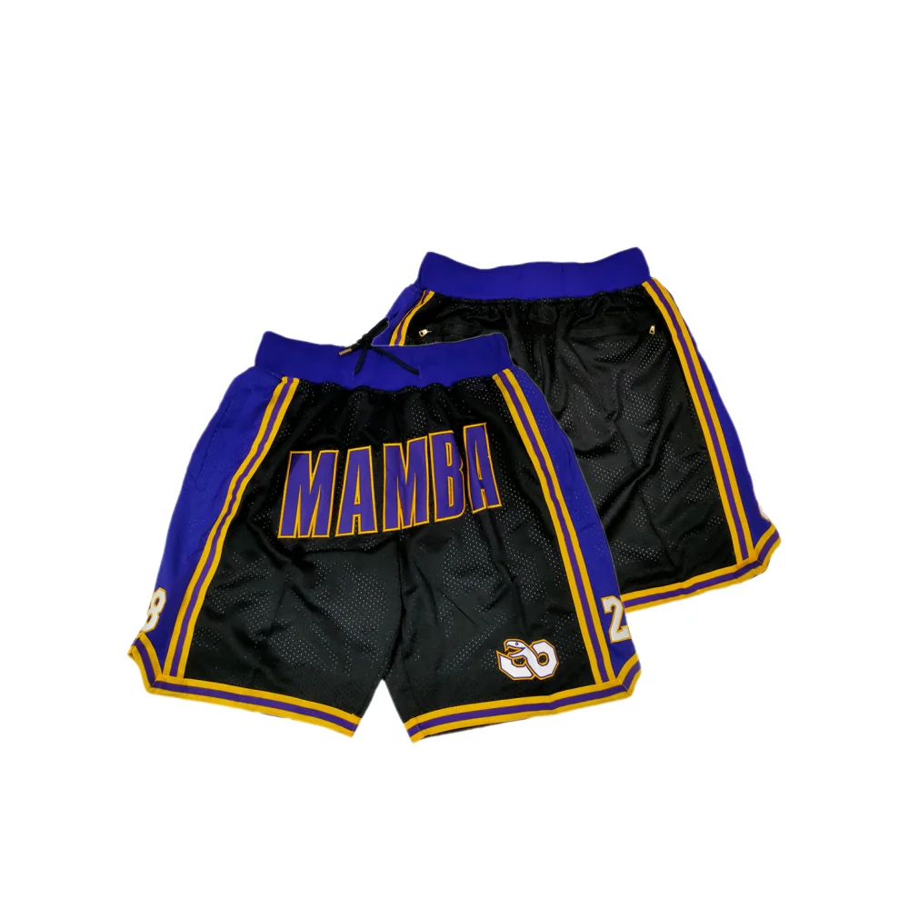 Retro Kobe Tribute Shorts Men's Lakers Mamba Bryant Retro