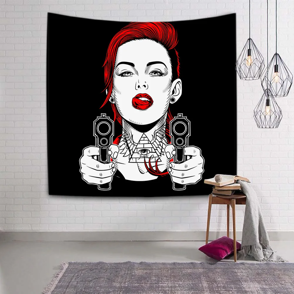 Tapestry Black White Red Dark Decor Wall Decoration Items 95*73cm