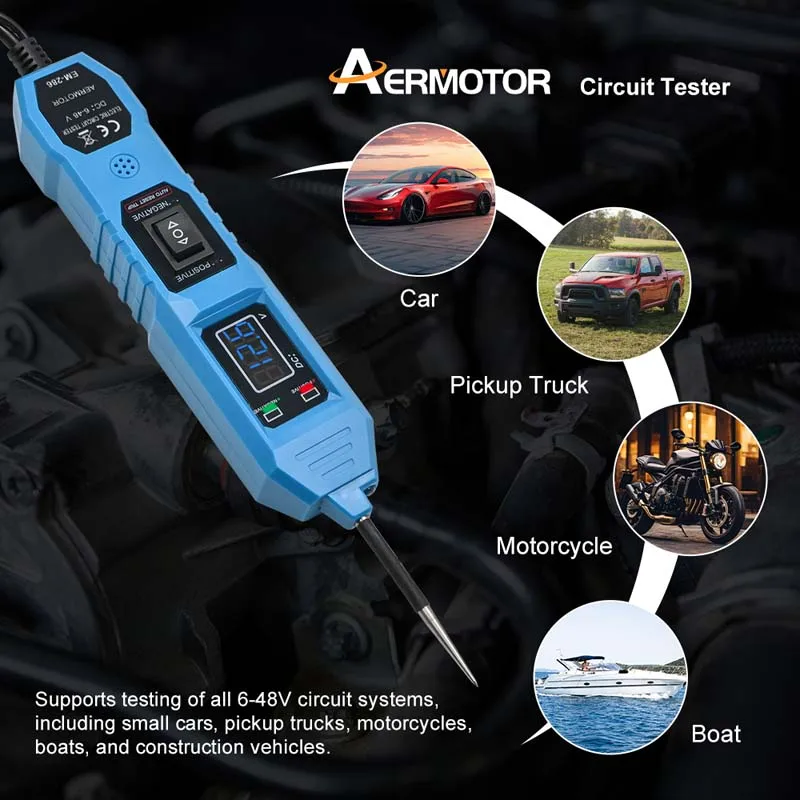 Car Diagnostic Tool E-Tek 48882W Circuit Tester - 6/12V Automotive Electrical Tester With Probe And Clip Circuit Tester 6/12V - Foto 5