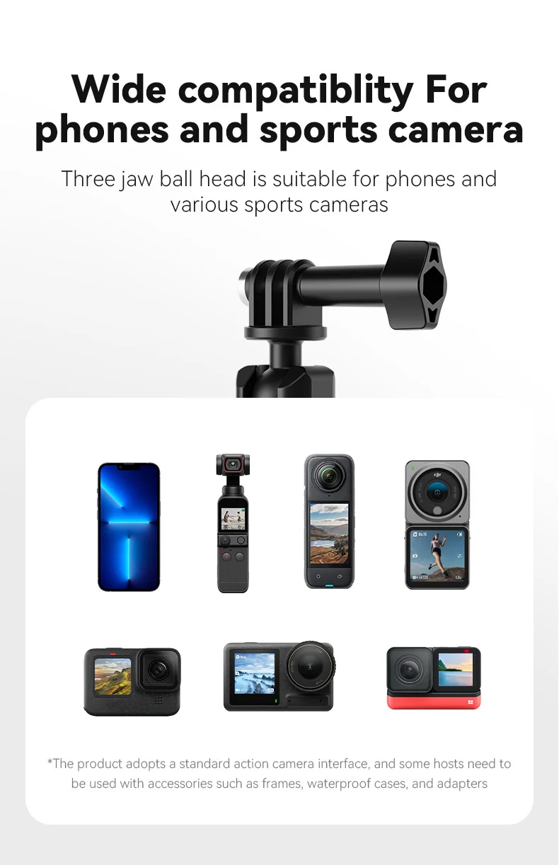 Action Camera Holder Suction Cup For DJI OSMO Action Insta360 Smart Phone Holde