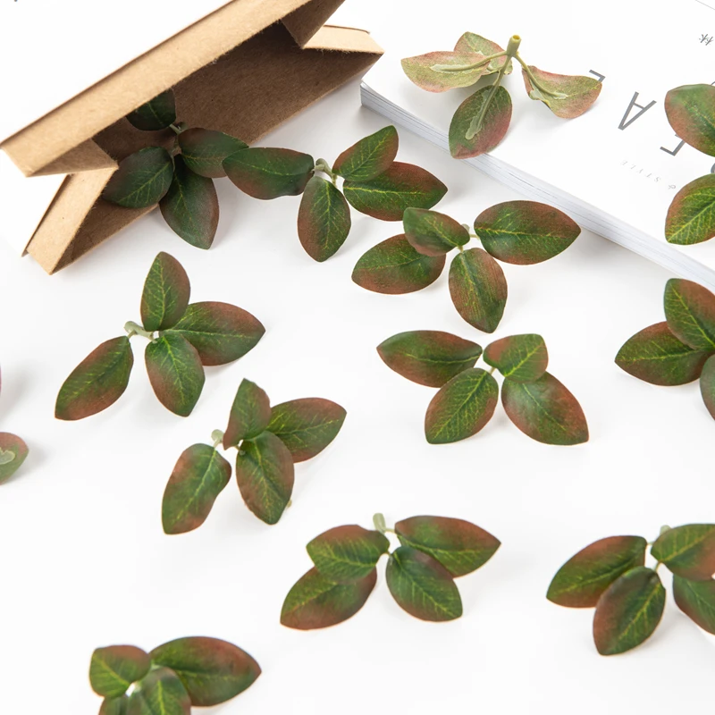 50PC Künstliche Blumen Seide Tee Blatt Gefälschte Pflanzen DIY Sammelalbum Candy Box Hochzeit Brautstrauß Valentinstag Home Party decora – Detail 2