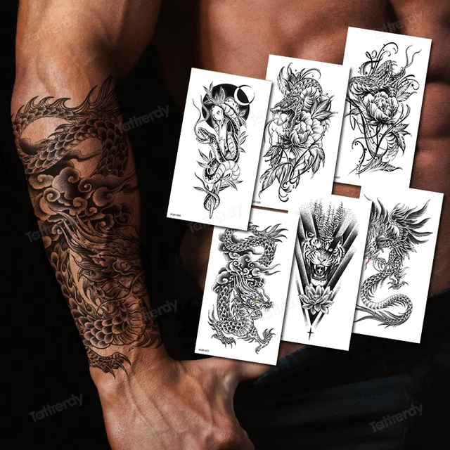 2022 Black and White Anime Character Temporary Waterproof Tattoo Stickers  for Men Leg Arm Straw Hat Fake Tattoo Art Cool Tattoo - AliExpress