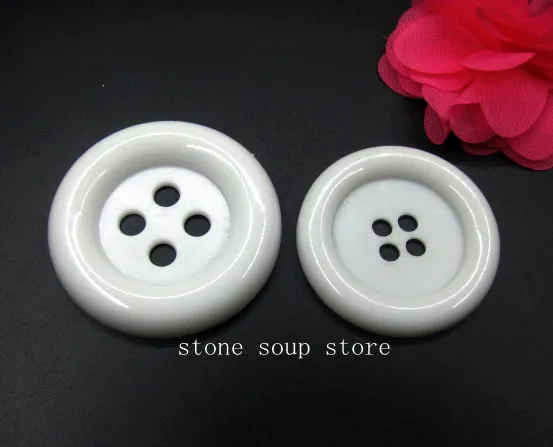 3-10pcs Super big white Buttons 5/6.5/7cm Great circle edge 4 hole nylon Large Buttons Diy decor Clothing Sewing accessories 6
