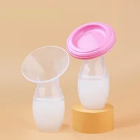 Portable Silicone Manual Breast Pump Breastmilk Storer Breastfeeding suction bottle 1