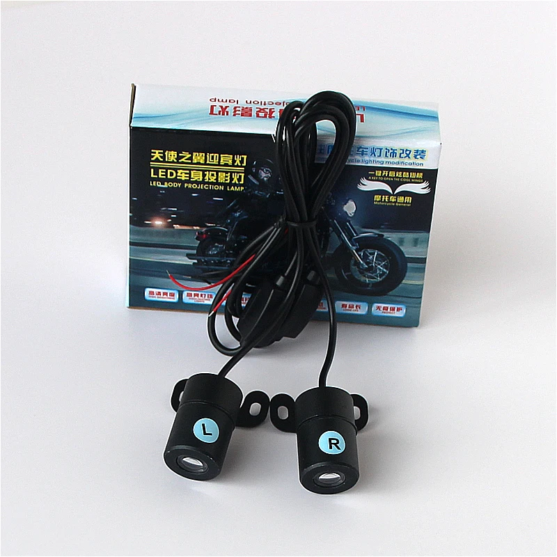 Motorcycle Angel Wing 12V Led Lamps For Universal Modified Moto Tail Lights Laser Welcome Brake Taillights Blubs led bulb motorcycle led lights motorcycle accessories