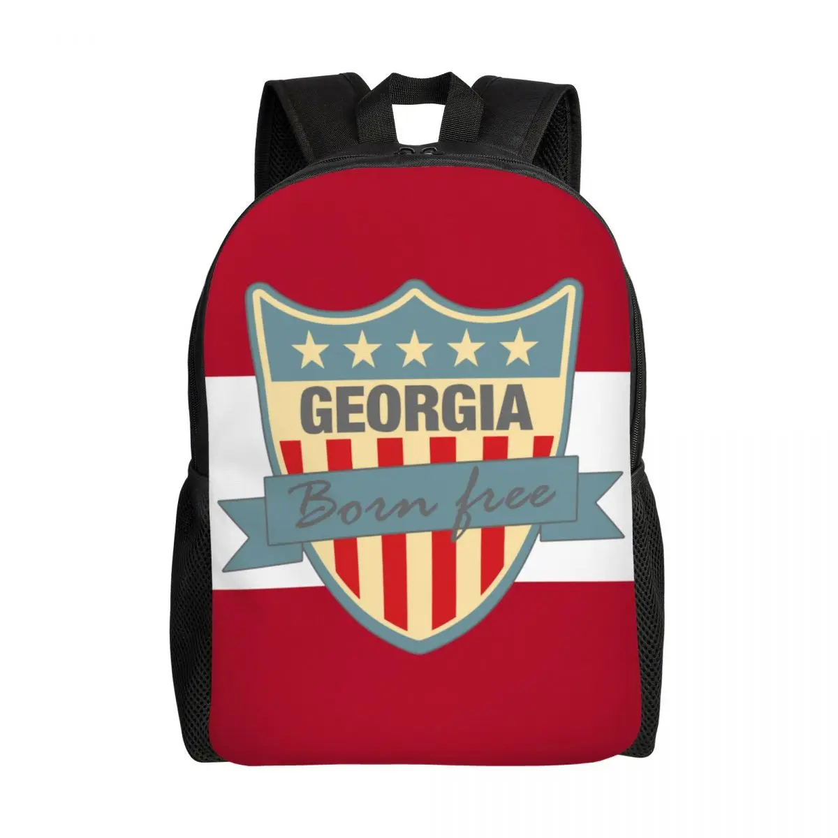 

Georgian Patriotic Gift Backpacks for Women Men Water Resistant College School Georgia Home State Bag Printing Bookbags