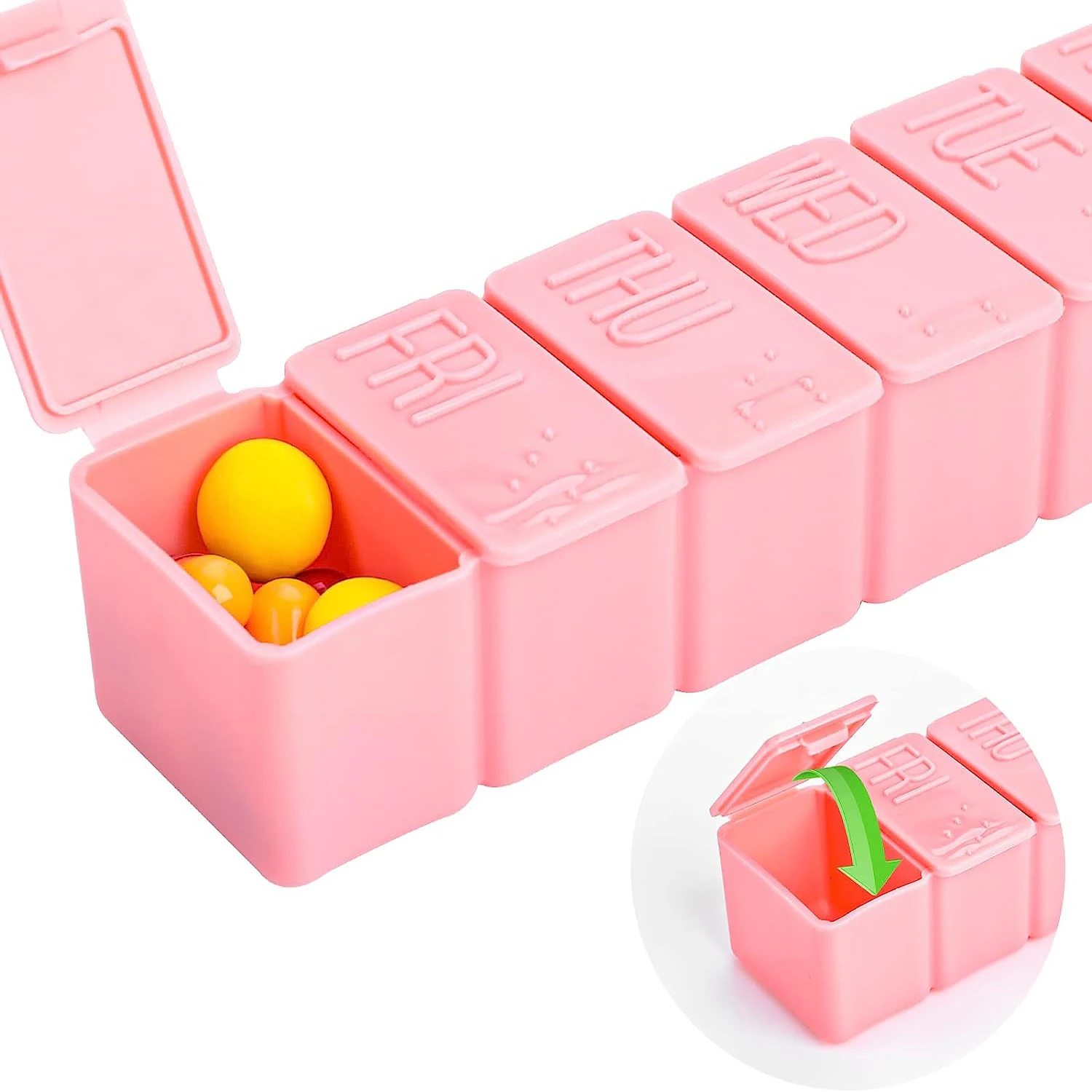 

Weekly Pill Organizer Pill Box 7 Days Medicine Planner Vitamin Holder Boxes Portable Travel Pill Holder Container Dispenser