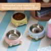 Cute pet bowl - Stainless steel inner bowl. Easy to clean. Equipped with a cute big eye design. Suitable for dogs and cats. 6