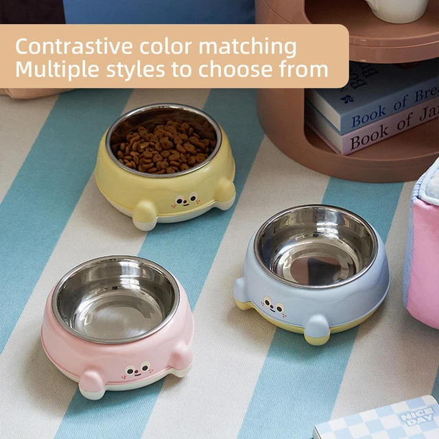 Cute pet bowl - Stainless steel inner bowl. Easy to clean. Equipped with a cute big eye design. Suitable for dogs and cats. 6