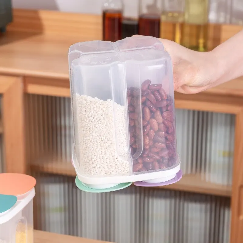 Split Lid Miscellaneous Grain Tank 1.5L Grain Kitchen Storage Box 2.3L Transparent Plastic Sealed Storage Tank 2
