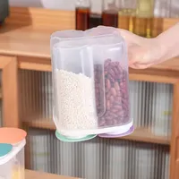 Split Lid Miscellaneous Grain Tank 1.5L Grain Kitchen Storage Box 2.3L Transparent Plastic Sealed Storage Tank 2