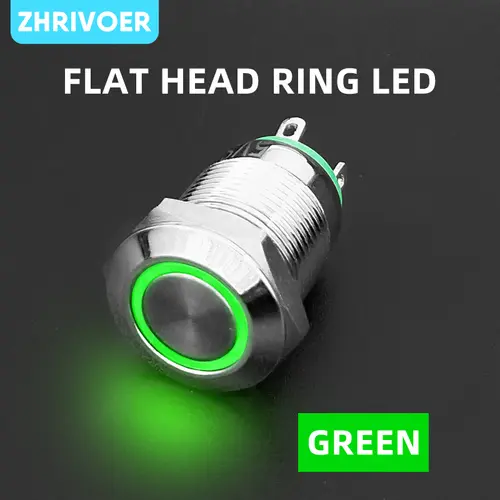 12mm Waterproof Metal Push Button Switch LED Light Momentary Locking Car Engine PC Power Switch 3V 5V 12V 24V 220V Ring Symbol - Image 15