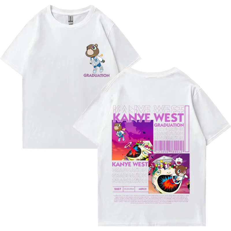 Kanye West Graduation Bear Double Sided Printed T shirt Men Women 