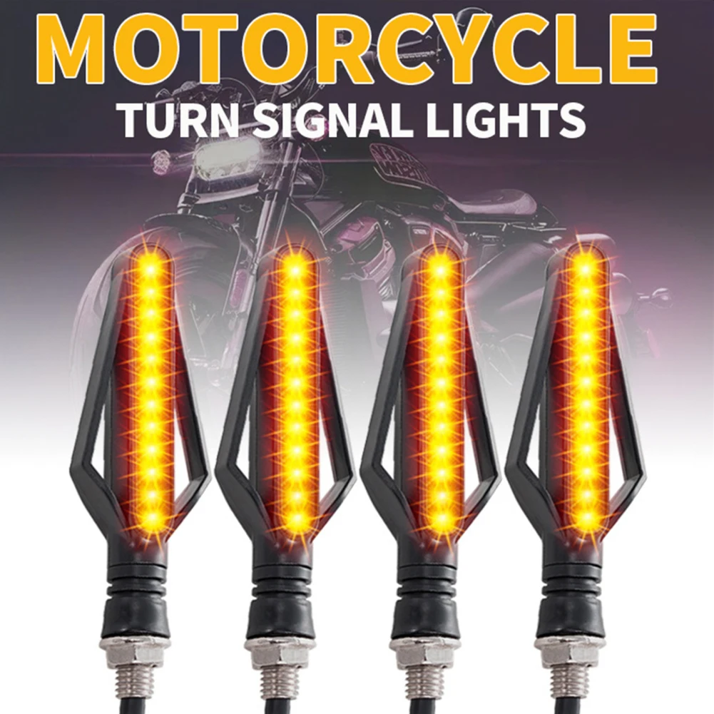 

2Pcs Motorcycle Indicators Flowing Turn Signal Lights Dual Color DC12V 24LEDs 3020SMD Super Bright Daytime Running Lights