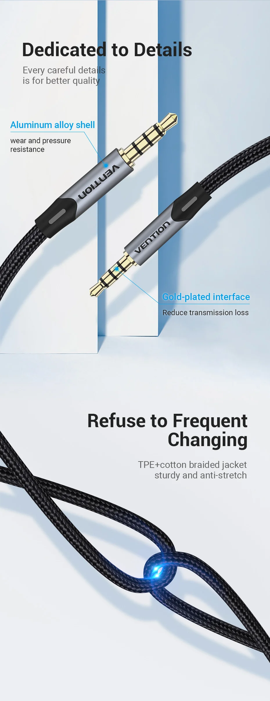 3.5mm Jack Audio Cable Male to Male 3.5mm Audio Aux Cable Jack for Phone Car Hea