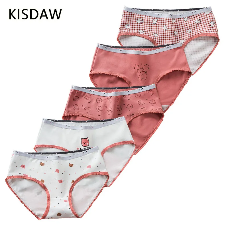 5Pcs/Lot Assorted Cute Cartoon Pattern Girls Underwear Panties