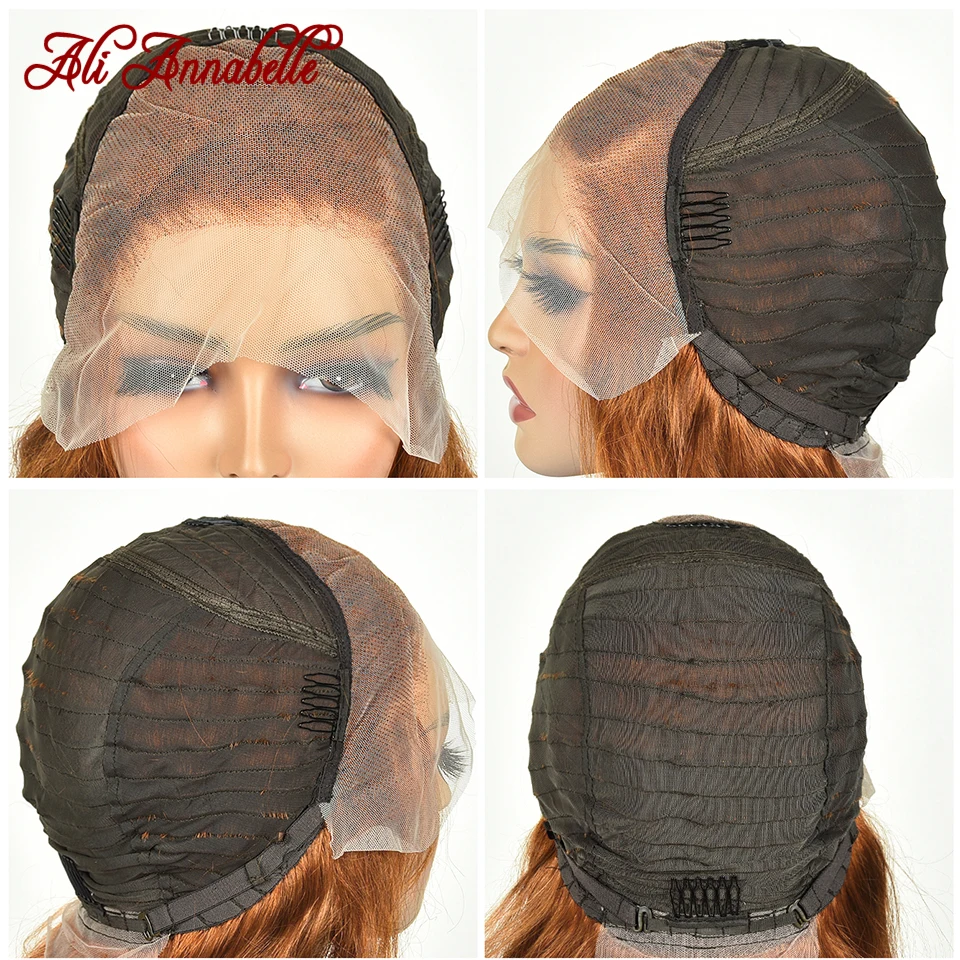 Reddish Brown Colored Body Wave Hair Wigs For Woman 13x4 lace Lace Frontal Wigs Lace Front Pre Plucked Brazilian Remy Hair