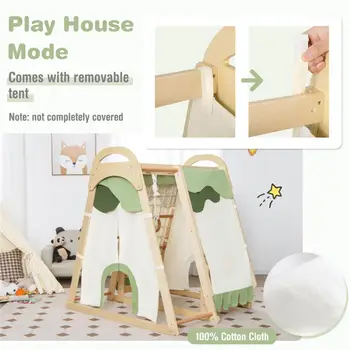 6-in-1 Wooden Jungle Gym Playset for Kids - Outdoor Climbing, Swinging & Sliding Fun 6