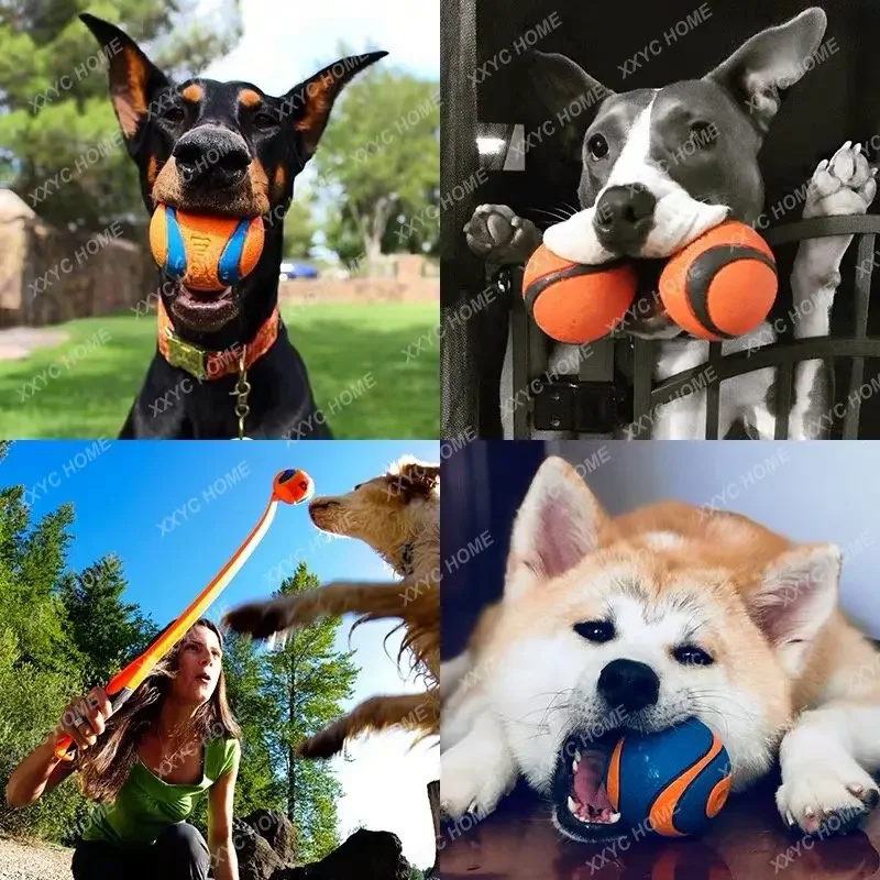 Pet Elastic Rubber Ball Luminous Ball Golden Retriever/Border Collie Training Tour Bite-Resistant Floating Water Dog Toy