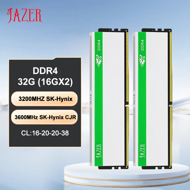 JAZER Memoria Ram DDR4 (8GX2)3200MHz (16GX2)3200MHz 3600MHz