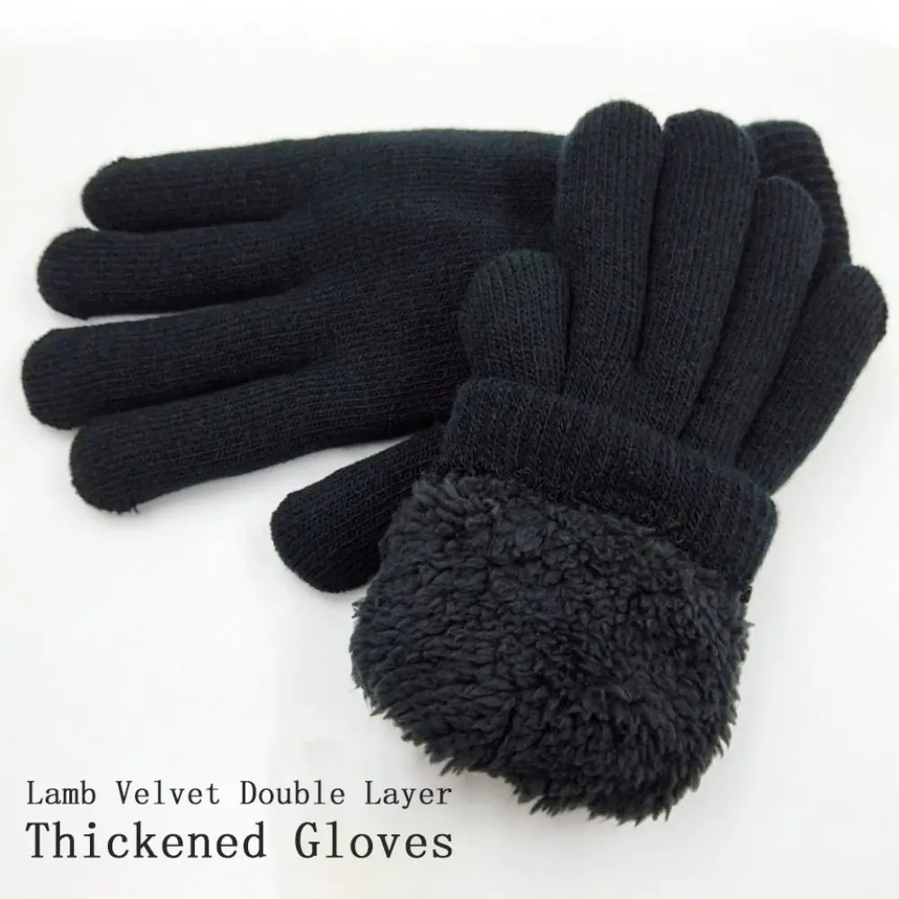 

New Winter Men Knitted Gloves Touchscreen High Quality Male Mitten Thicken Warm Wool Cashmere Solid Women Business Gloves Autumn