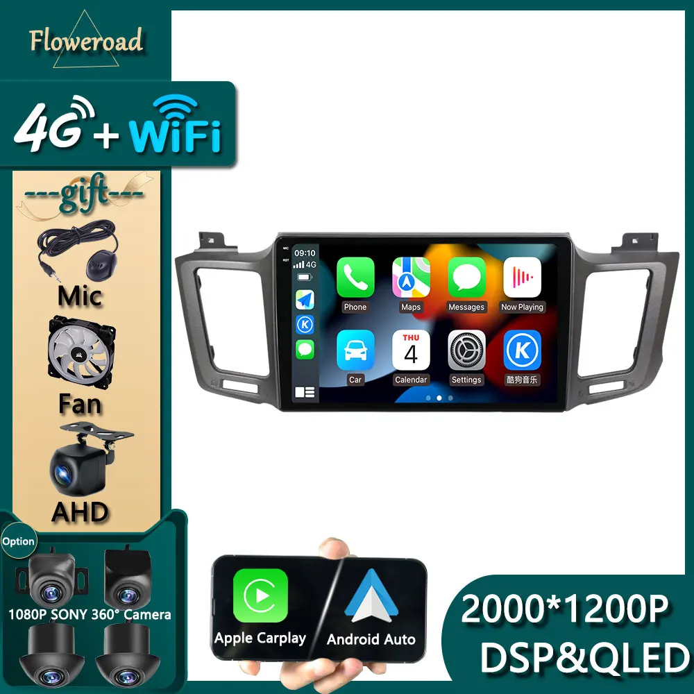thumbnail image 2 of Cabezal Android Carplay para Toyota RAV4 4 XA40 5 XA50 2012-2018 Navegación multimedia con video para automóvil Reproductor de radio GPS Monitor estéreo IPS, 2 of 5