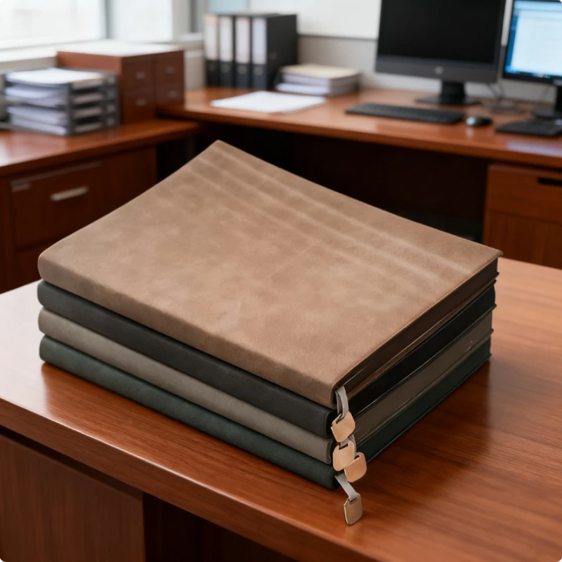 Leather Business Notebook with Thick Paper for Meeting and Work