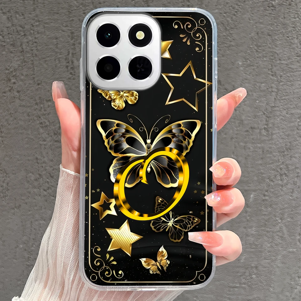 Fashion Love Heart Alphabet Anti-Drop Transparent Bumper Case