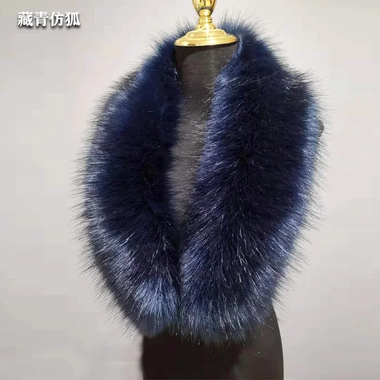 2021 고품질 가짜 모피 칼라 여성 겨울 따뜻한 액세서리 90*20cm 럭셔리 남성..