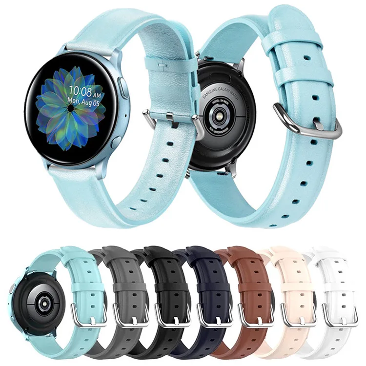 

High quality leather strap For Samsung Galaxy watch 3 4 5 Active 2 Amazfit GTR Durable sweat resistant band For Huawei watch GT2